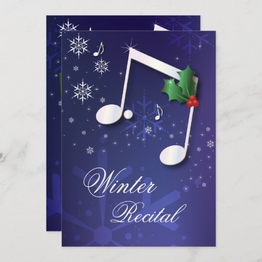 カスタマイズ可能な冬の演奏会の招待状 招待状 (正面/裏面)