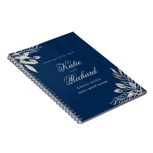 カスタマイズ可能な冬の結婚式の来客名簿 ノートブック (右側)