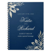 カスタマイズ可能な冬の結婚式の来客名簿 ノートブック (正面)