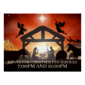 カスタマイズ可能な出生シーン宗教クリスマス ポスター (正面)