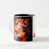 カスタマイズ可能な出生祈りの言葉マグカップ ツートーンマグカップ (正面左)