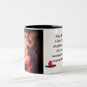 カスタマイズ可能な出生祈りの言葉マグカップ ツートーンマグカップ (中央)