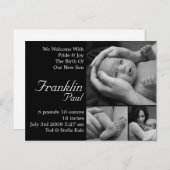 カスタマイズ可能な出産カスタマイズ発表 案内ポストカード (正面/裏面)