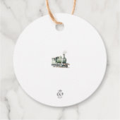 カスタマイズ可能な列車をテーマにしたラウンド感謝ラベル フェイバータグ (裏面)