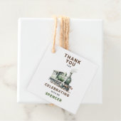 カスタマイズ可能な列車をテーマにした正方形サンキューサンキューラベル フェイバータグ (インサイチュ)