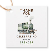 カスタマイズ可能な列車をテーマにした正方形サンキューサンキューラベル