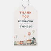 カスタマイズ可能な列車誕生日ありがとうラベル ギフトタグ (正面)