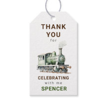 カスタマイズ可能な列車誕生日ありがとうラベル