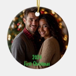 カスタマイズ可能な初めてのクリスマス2024 セラミックオーナメント