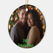 カスタマイズ可能な初めてのクリスマス2024 セラミックオーナメント (左)