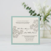 カスタマイズ可能な刺激を受けたヴィンテージ結婚への招待 招待状 (スタンド正面)