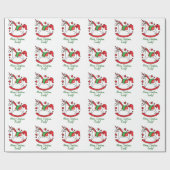 カスタマイズ可能な動揺のクリスマスのユニコーンの名前 ラッピングペーパー (フラット)