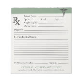 カスタマイズ可能な動物病院処方箋パッド(編集可) ノートパッド (正面)