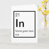 カスタマイズ可能な化学記号誕生日 カード (黄色い花)
