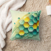 カスタマイズ可能な化粧枕 | ハニカムパターン クッション (ブランケット)