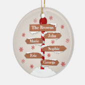 カスタマイズ可能な北極5ファミリ名 セラミックオーナメント (左)