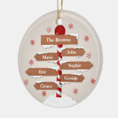 カスタマイズ可能な北極6ファミリ名 セラミックオーナメント (左)