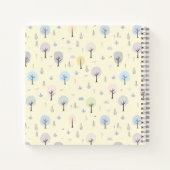 カスタマイズ可能な北欧森林のシームレスなパターン ノートブック (裏面)