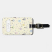 カスタマイズ可能な北欧森林のシームレスなパターン ラゲッジタグ (正面横)