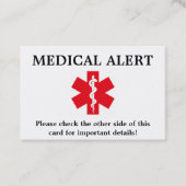 カスタマイズ可能な医学警報ID - 名刺 (正面)