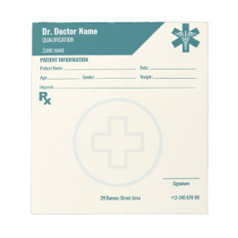 カスタマイズ可能な医師用RXパッド – 処方箋パッド ノートパッド