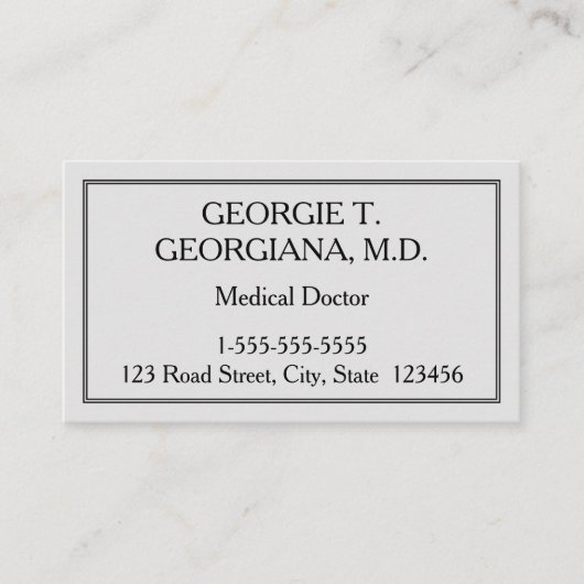 カスタマイズ可能な医者名刺 名刺 (正面)