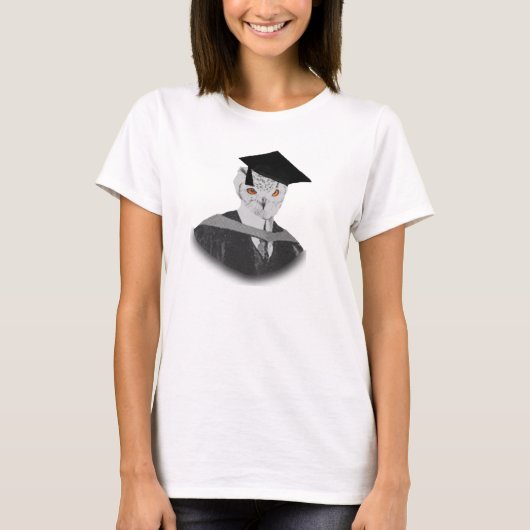 カスタマイズ可能な卒業のフクロウのTシャツ Tシャツ (正面)