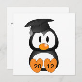 カスタマイズ可能な卒業のペンギン 招待状 (正面/裏面)