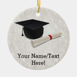 カスタマイズ可能な卒業の帽子の免状 セラミックオーナメント