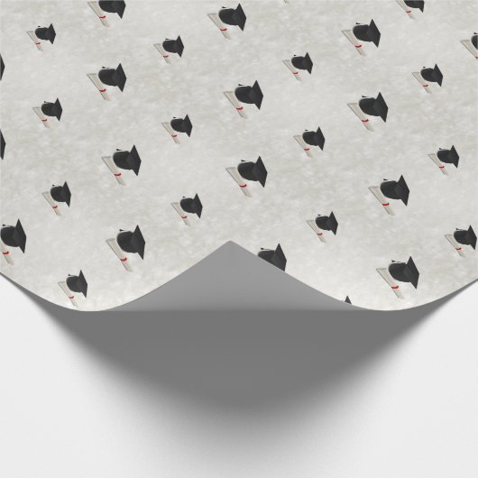 カスタマイズ可能な卒業の帽子の免状 ラッピングペーパー (角)