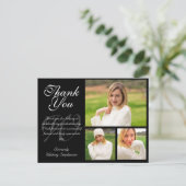カスタマイズ可能な卒業サンキューカード3枚 ポストカード (スタンド正面)
