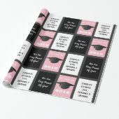 カスタマイズ可能な卒業ピンク ラッピングペーパー (アンロールド)