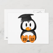 カスタマイズ可能な卒業ペンギン 案内ポストカード (正面/裏面)