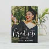 カスタマイズ可能な卒業写真の卒業生 案内状 (スタンド正面)