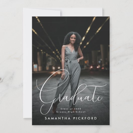 カスタマイズ可能な卒業写真の卒業生 案内状 (正面)