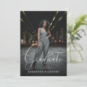 カスタマイズ可能な卒業写真の卒業生 案内状 (スタンド正面)