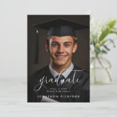 カスタマイズ可能な卒業写真の卒業生 案内状 (スタンド正面)