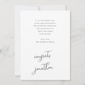 カスタマイズ可能な卒業写真の卒業生 案内状 (裏面)