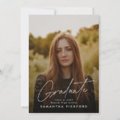 カスタマイズ可能な卒業写真ポスト卒業生 案内状 (正面)