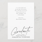 カスタマイズ可能な卒業写真ポスト卒業生 案内状 (裏面)