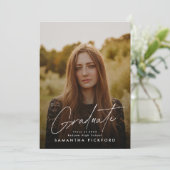 カスタマイズ可能な卒業写真ポスト卒業生 案内状 (スタンド正面)