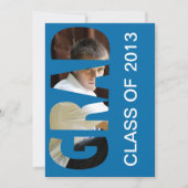 カスタマイズ可能な卒業切り出しの発表 案内状 (正面)