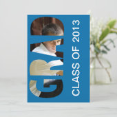 カスタマイズ可能な卒業切り出しの発表 案内状 (スタンド正面)