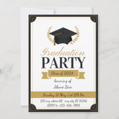カスタマイズ可能な卒業案内 招待状 (正面)