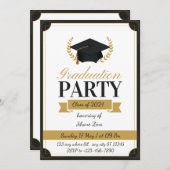 カスタマイズ可能な卒業案内 招待状 (正面/裏面)