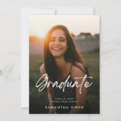 カスタマイズ可能な卒業発表フォトカード 案内状 (正面)