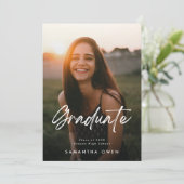 カスタマイズ可能な卒業発表フォトカード 案内状 (スタンド正面)