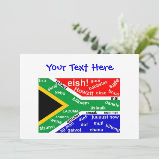 カスタマイズ可能な南アフリカの俗語の招待状- 招待状 (スタンド正面)