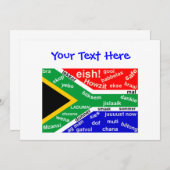 カスタマイズ可能な南アフリカの俗語の招待状- 招待状 (正面/裏面)