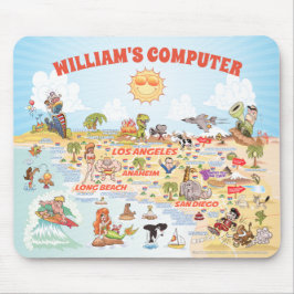 カスタマイズ可能な南カリフォルニアの漫画マウスパッド マウスパッド